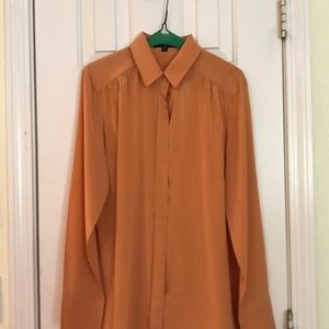 Hugo Boss NWOT light orange silk blouse,Small